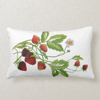 Rectangle Faux Coussin fraise brodé