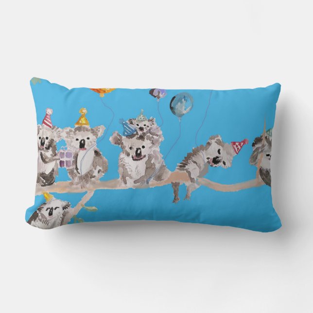 Rectangle Fête d'anniversaire de koala Douce Coussin pour en (Recto)