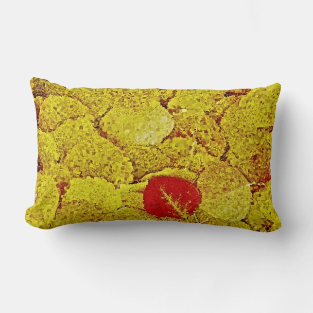 Rectangle Feuilles d'automne - Peinture Coussin d'art (Recto)