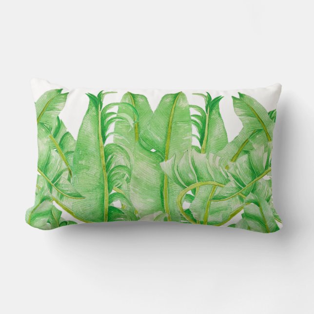 Rectangle Feuilles de bananes sur un Coussin Lumbar (Recto)