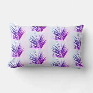 Rectangle Feuilles de palmier Brunch Coussin Violet