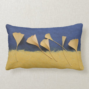 Rectangle feuilles ginkgo sur coussin lombaire en papier fai
