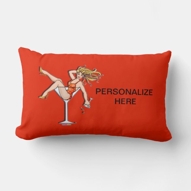 RECTANGLE FILLE DANS UN VERRE À MARTINI 2 COUSSIN LOMBAIRE (Recto)