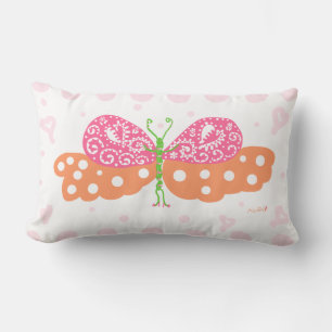 Rectangle Fille de fête Papillon lumbar coussin