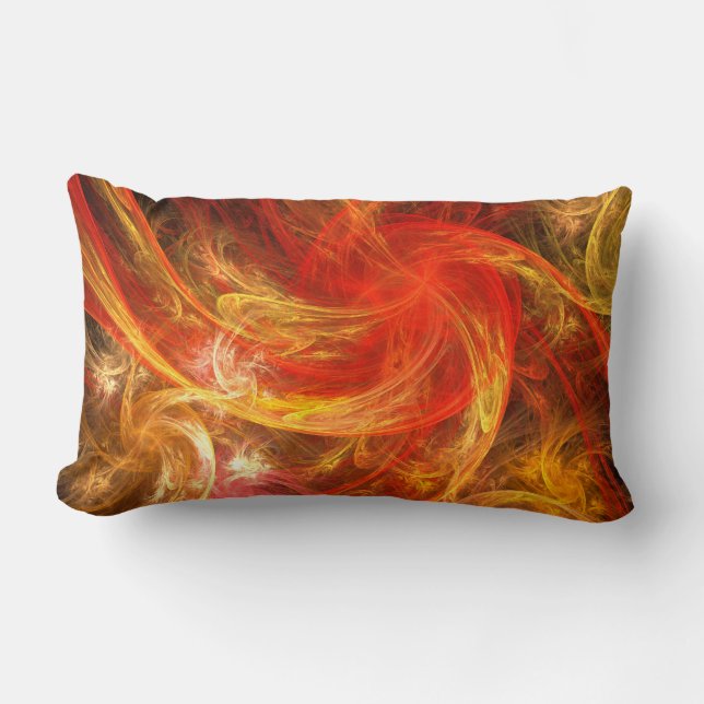 Rectangle Firestorm Nova Abstrait Art Lumbar Coussin (Recto)