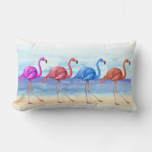 Rectangle Flamant rose Coussin tropical