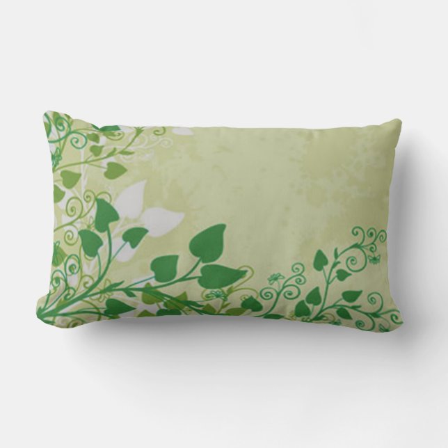 Rectangle Fleur feuille 2 Coussin côté (Recto)