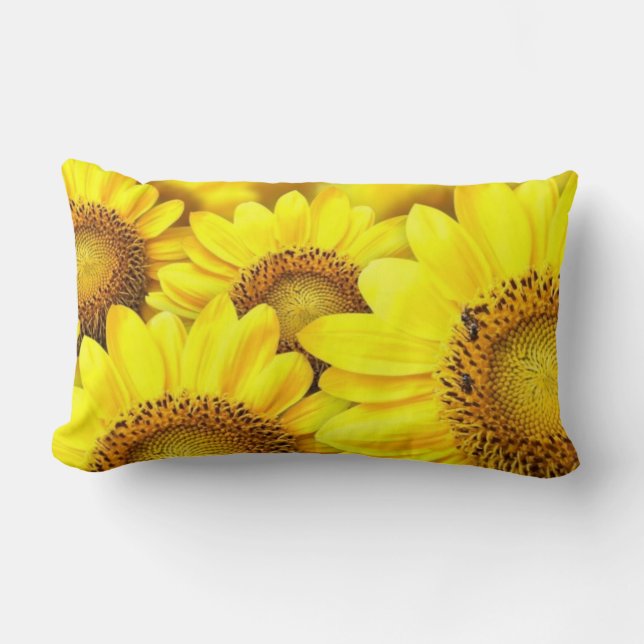 Rectangle Fleur marguerite jaune Design Chambre ou Coussin d (Recto)