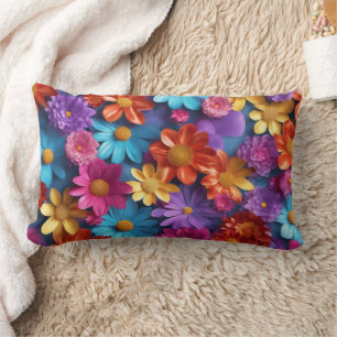 Rectangle Fleurs - Coussin Lombaire 33 cm x 53 cm