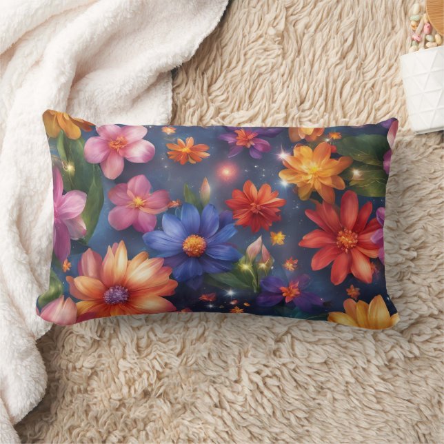 Rectangle Fleurs - Coussin Lombaire 33 cm x 53 cm (Couverture)