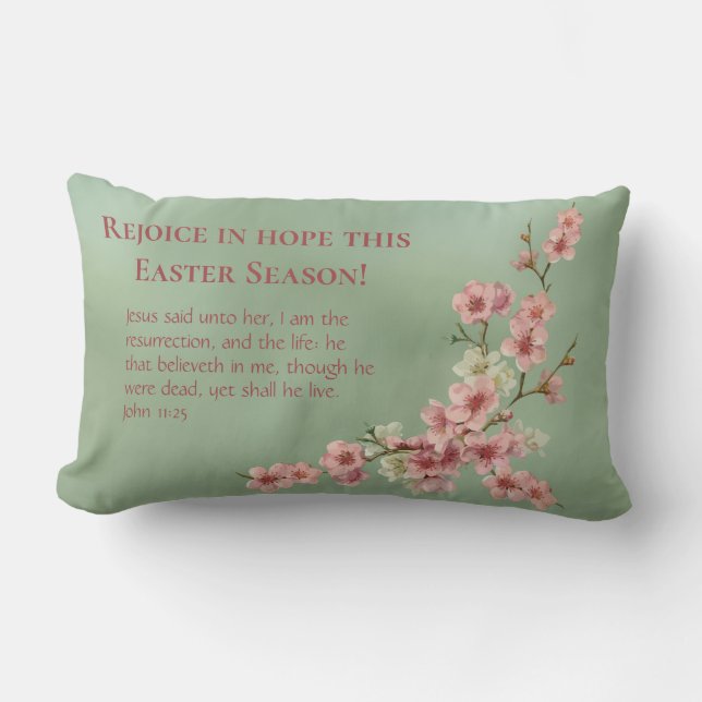 Rectangle Fleurs de cerisiers en rose et Coussin d'accent Tu (Recto)