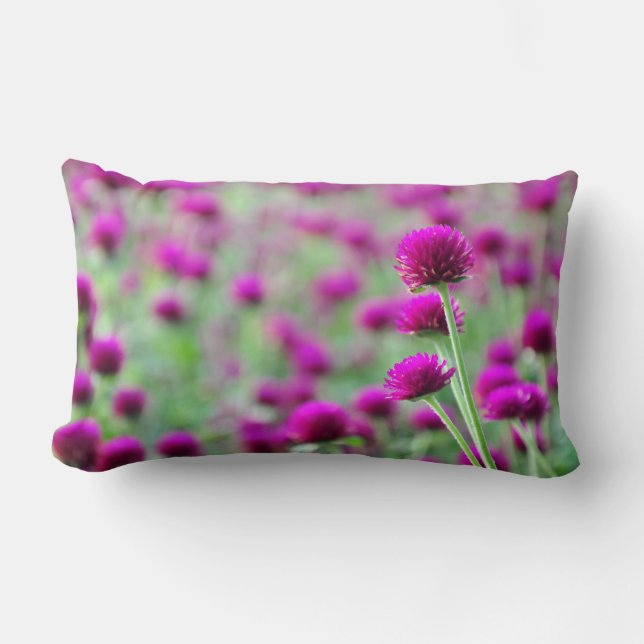 Rectangle Fleurs violettes roses - Coussin (Recto)