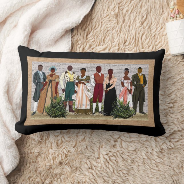 Rectangle Freedom Rings 1712 • Coussin Lombaire Afrocentriqu (Couverture)