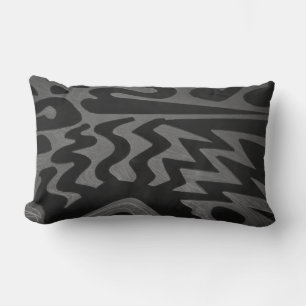 Rectangle Funky Grey Zigzag Coussin