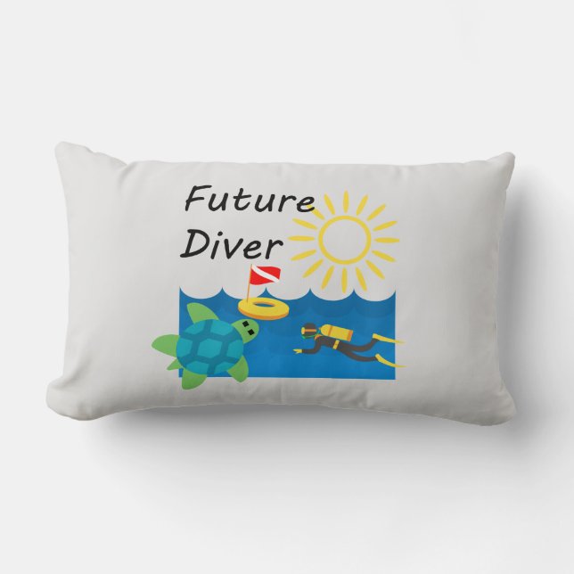 Rectangle Futur Diver Design - Lumbar Coussin 13" x 21" (Recto)