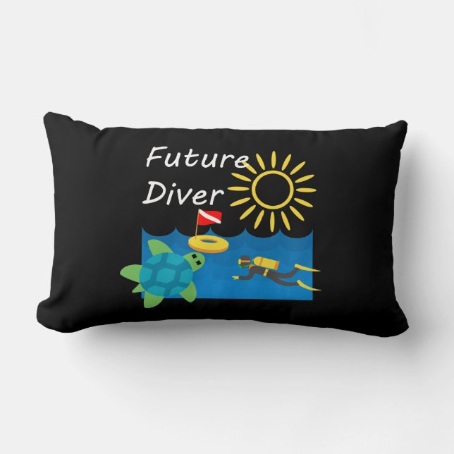 Rectangle Futur Diver Design - Lumbar Coussin 13" x 21" (Recto)