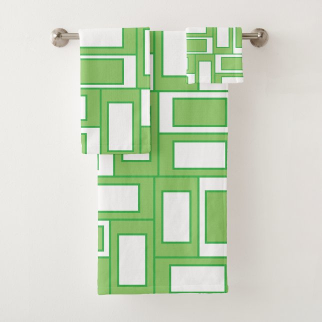 Rectangle Géométrique Vert Blanc  (En situation)