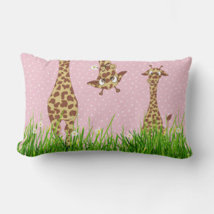 Rectangle Giraffes en Herbe avec Coussin Lumbar