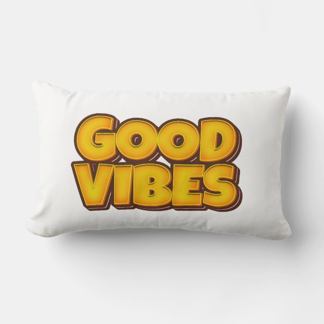 Rectangle Good Vibes Strong Bold Modern Lumbar Coussin (Recto)
