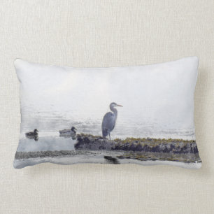 Rectangle Great Blue Heron & Ducks Wildlife Mojo Coussin