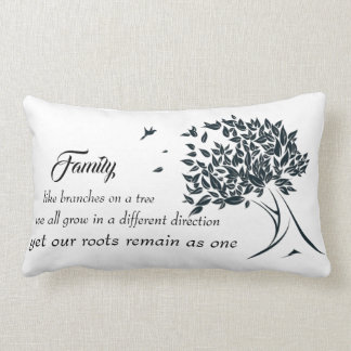 Rectangle guillemets de famille et coussin d'arbre