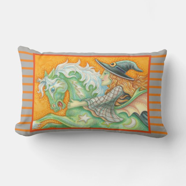 Rectangle HALLOUE EVE WITCH ET HORSE LUMBAR COUSSIN Grey (Recto)