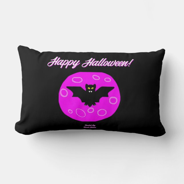 Rectangle Halloween Bat Lumbar Coussin (Recto)