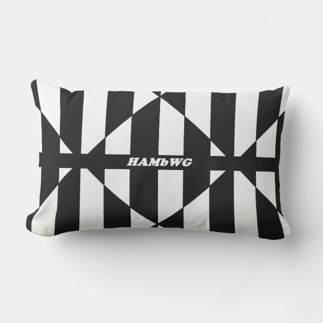 Rectangle HAMbyWG Coussin extérieur Lumbar noir/Wh Di Stripe (Recto)