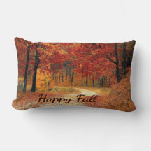 Happy Fall Automne Coloured Road coussin