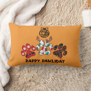 Rectangle Happy Pawliday - Coussin de Noël