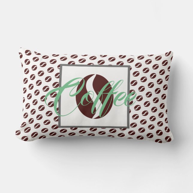 Rectangle Haricots de café funky Motif Coussin Jeu d'oreille (Recto)