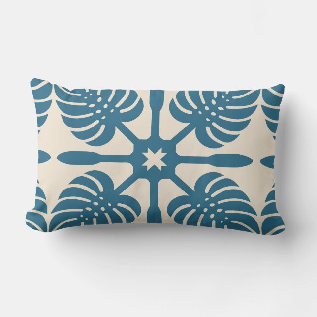 Rectangle HAWAIIAN QUILT COUSSIN - Monstera (Recto)