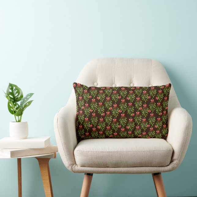 Rectangle Hollies de Noël - Coussin Lombaire (Chaise)