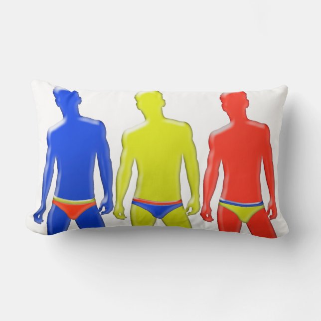 Rectangle Hommes en sous-vêtements Coussin (Recto)