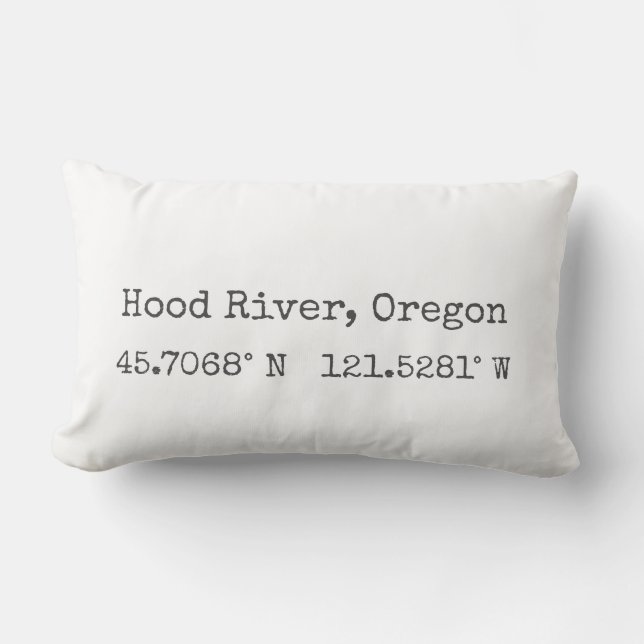 Rectangle Hood River, Oregon Coordonnées Coussin Lombaire (Recto)