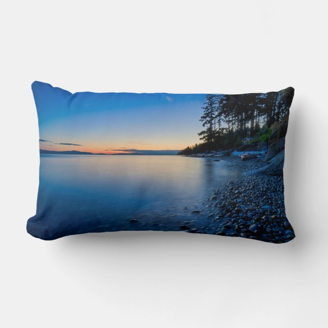 Rectangle Housse de Coussin Lombaire Coucher de Soleil Côtie (Recto)