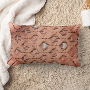 Rectangle Housse de coussin motif tigre au crochet pêche