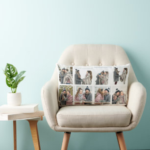 Rectangle Huit photos personnalisées Coussin à lancer