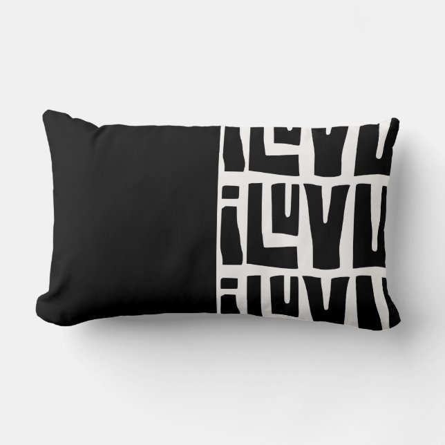 Rectangle i Luv U Tribal Lumbar Coussin (Recto)