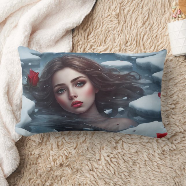 Rectangle Ice Girl - Lumbar Coussin 13" x 21" (Couverture)