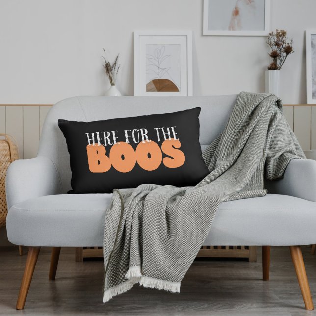 Rectangle Ici Pour Le Coussin BOOS Funny Halloween Lumbar (Créateur téléchargé)