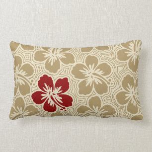 Rectangle Île Hibiscus Hawaiian réversible Lumbar Coussin
