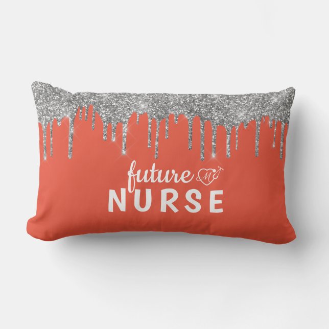 Rectangle Infirmière Glam personnalisée Coussin Lumbar (Recto)
