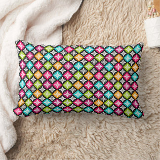 Rectangle Jacquard coloré et Coussin à motifs floraux