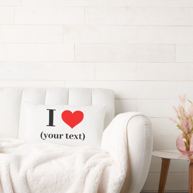 Rectangle J'AI LE COEUR ! Coussin Lumbar 13" x coton 21" (Canapé)