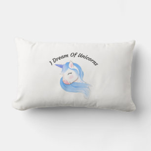 Rectangle Je Rêve De Unicorns Lumbar Coussin