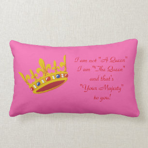 Rectangle Je suis "La Reine" Coussin - rose
