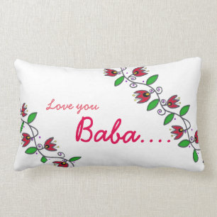 Rectangle Je t'aime coussin de vigne d'éternité de baba