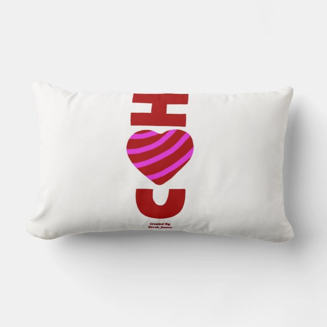 Rectangle Je t'aime Lumbar Coussin (Recto)