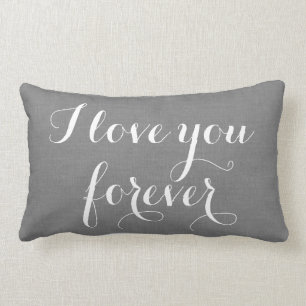 Rectangle Je t'aime pour toujours coussin sur la toile de